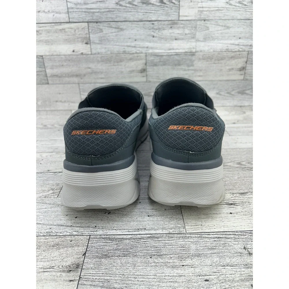 Skechers Mens Slip On Shoes Extra Wide Fit Memory Foam Gray Sz‎ 8.5